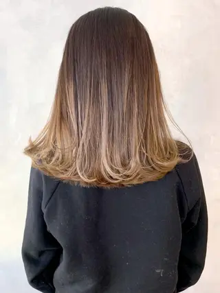 セミロング カラー パーマ ヘアアレンジ ITbyALBUM 中野店のヘアスタイル