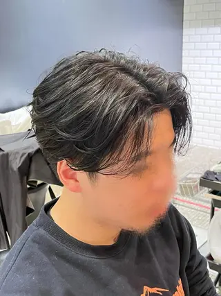 ミディアム パーマ メンズ 濵田 蘭のヘアスタイル