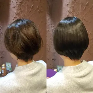 ショート カラー 髪質改善 常世田のヘアスタイル
