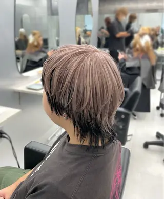 ミディアム カラー メンズ ʜᴀʀᴜᴋᴀ♱メンズ ウルフ/ブリーチのヘアスタイル