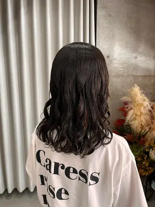 セミロング カラー パーマ 表参道🌿赤み消し カラー/チナツのヘアスタイル