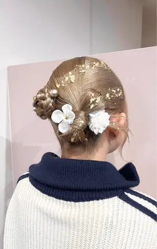 ヘアアレンジ 🎀韓国レイヤー/ 🫧透明感カラーのヘアスタイル