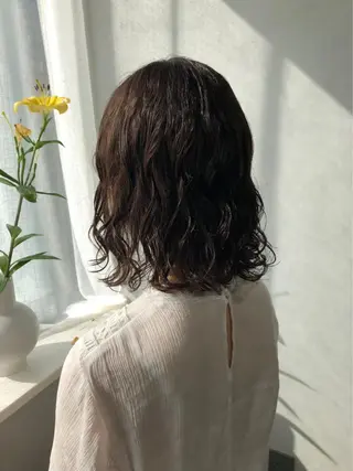 ミディアム パーマ ボブパーマコテ巻き風 パーマNo1深江秀平のヘアスタイル