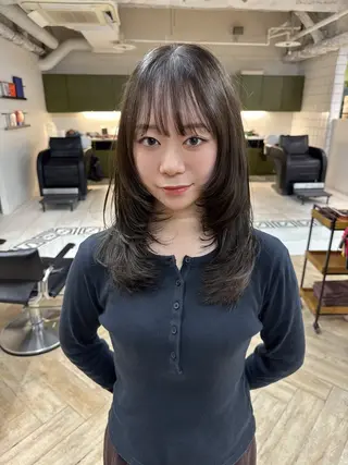セミロング ダブルカラーベージュ 新潟/万代/髙橋魁真のヘアスタイル