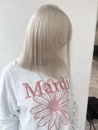 セミロング カラー ダメージレス ストレート🌺那波のヘアスタイル