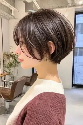 ショート カラー 🍒モテ暖色カラー × うる艶✧ ゆなのヘアスタイル