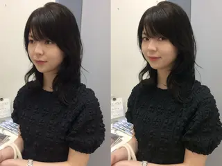 ミディアム カラー 杏華レイヤー/ パーマ/ハイトーンのヘアスタイル