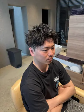 パーマ メンズ メンズカットパーマ 伊藤瑠星のヘアスタイル