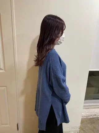 セミロング カラー MIOベージュカラー 柔らかいカラーのヘアスタイル
