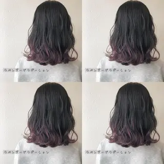 セミロング カラー あさだ しゅうたろうのヘアスタイル