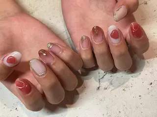 ネイル 韓国/ワンホン/長さ 出しつけ放題🎀のネイルデザイン