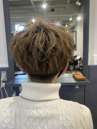 ショート カラー メンズ くせ毛多毛特化 高橋　淳のヘアスタイル