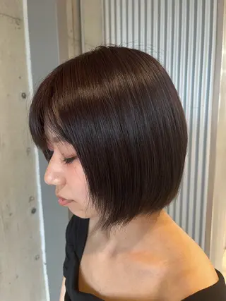 ミディアム カラー ヘアアレンジ 🍀透明感カラー×垢 抜けボブ リクト💥のヘアスタイル