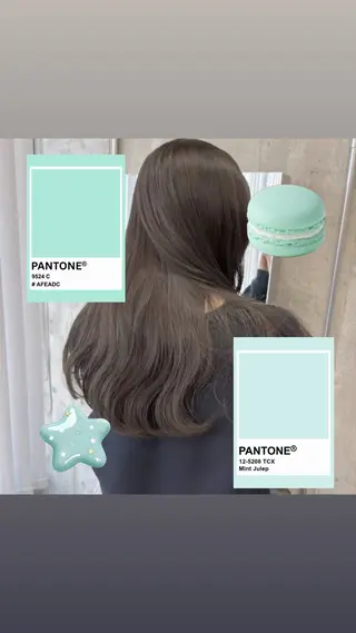 ミディアム カラー パーマ ヘアアレンジ 🌱透明感カラー🌱 レイヤー/コウスケのヘアスタイル