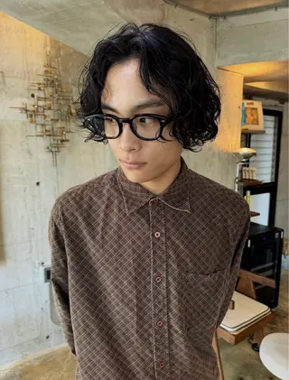 ミディアム パーマ メンズ YOKO/パーマ レイヤーカットのヘアスタイル