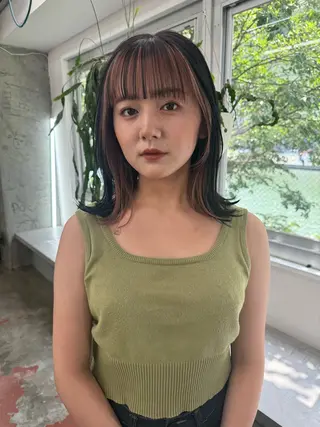 ミディアム カラー パーマ ヘアアレンジ メンズ 心斎橋美容室 Junのヘアスタイル