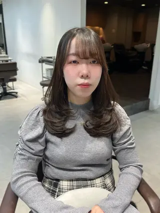 カラー ヘアアレンジ 似合わせ顔まわり カット💛森尾真由美のヘアスタイル