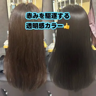 セミロング カラー ブリーチ毛okな縮毛 矯正/Yuki♂のヘアスタイル
