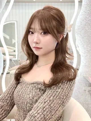 セミロング カラー 縮毛矯正ブリーチなし 🍒❤ゆうきのヘアスタイル