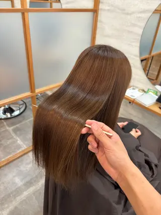 セミロング カラー 髪質改善・縮毛・ 艶髪 丸毛一輝のヘアスタイル