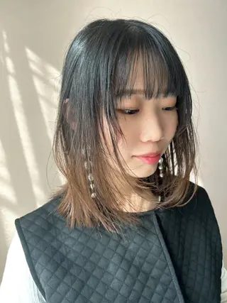 ミディアム hubhair レイヤー/透明感のヘアスタイル