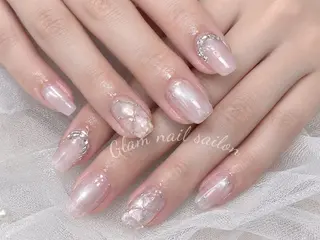 ネイル エツメ💅 長さ出し🎀デザインのネイルデザイン