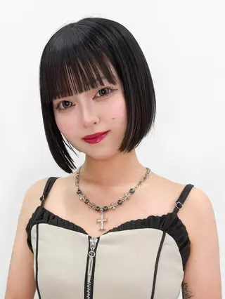 ショート カラー ヘアアレンジ 縮毛矯正🤍 盛れるボブ/ひかりのヘアスタイル