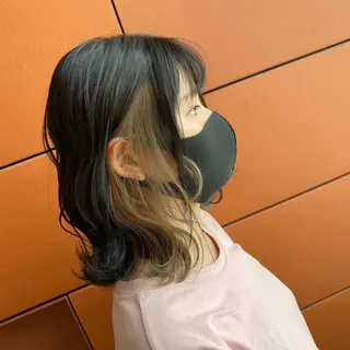 セミロング カラー 井手 孔介のヘアスタイル