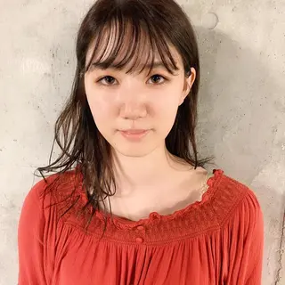 セミロング カラー 中川 竜誠のヘアスタイル
