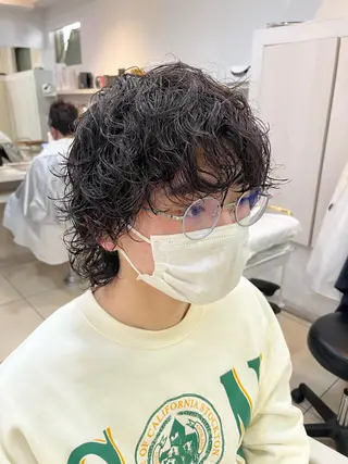 ミディアム パーマ メンズ 本場韓国ヘア/韓国風 メンズヘア　須田龍世のヘアスタイル