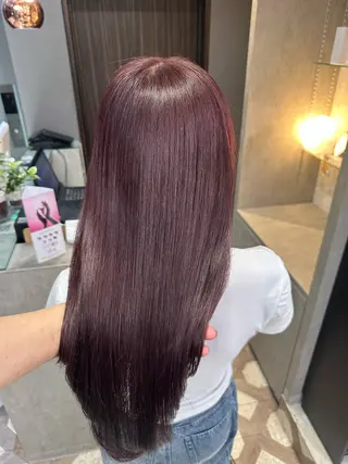 ミディアム カラー 天神暖色カラー レイヤー・髪質改善のヘアスタイル