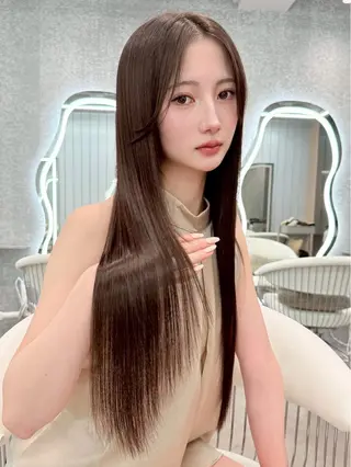 ロング ヘアアレンジ 大宮縮毛矯正🩵 レイヤー 佐藤和のヘアスタイル