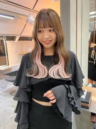 ロング カラー ブリーチ特化 梅田本多翔のヘアスタイル