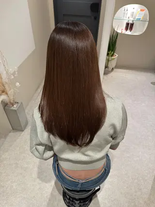 ロング カラー 金ウンス 髪質改善カラーのヘアスタイル