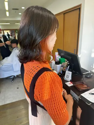 ミディアム カラー ブリーチカラー🫧 森　凪沙のヘアスタイル