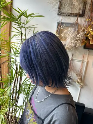 ミディアム カラー 💜推しインナー カラー/菊池柊真💜のヘアスタイル