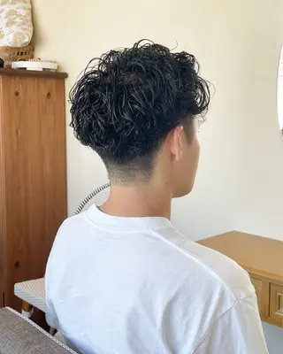 パーマ メンズ 🍋透け感カラー🍃 オリーブ🍐Kahoのヘアスタイル