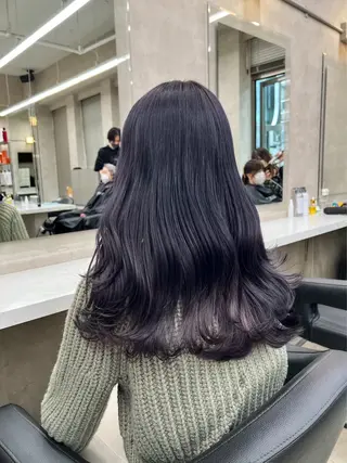 セミロング カラー パーマ ヘアアレンジ メンズ キッズ 韓国系🇰🇷🩶 艶暗髪/MEIのヘアスタイル