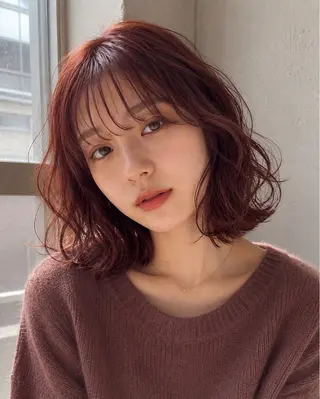 ショート カラー パーマ ボブパーマ/縮毛矯正 /かわいい/せき🫧のヘアスタイル