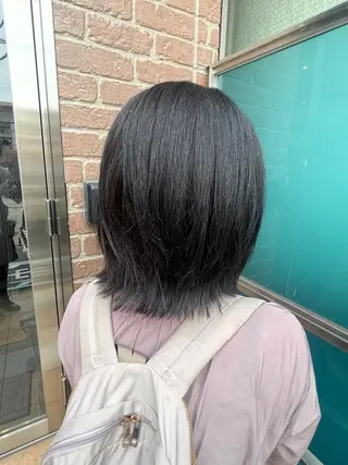 ミディアム カラー パーマ ヘアアレンジ メンズ キッズ ネイル マツエク・マツパ アイブロウ 久木原 ゆりのヘアスタイル