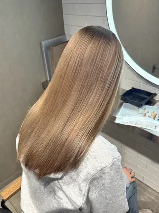 ロング ハイトーンカラー 縮毛矯正/ジャックのヘアスタイル