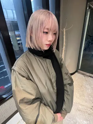 ショート カラー 💖艶ハイトーン髪質 改善💖ケンシンのヘアスタイル