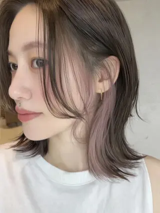ミディアム カラー ✨エクステ✨本数・ 色合わせ相談可／山口のヘアスタイル