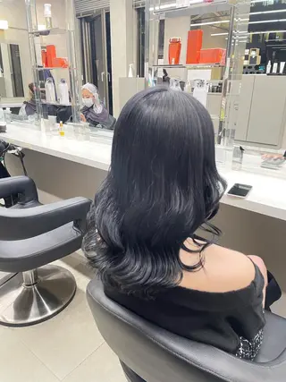 ミディアム カラー パーマ ヘアアレンジ メンズ キッズ ネイル マツエク・マツパ アイブロウ 🦋縮毛/韓国レイヤ ー/透明感カラー🦋のヘアスタイル