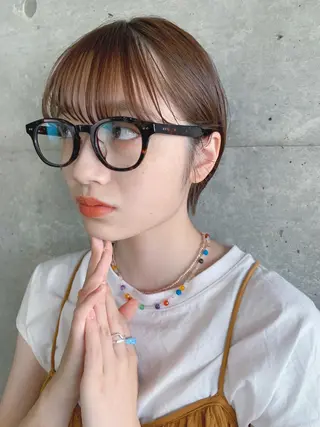 ショート カラー ボブパーマコテ巻き風 パーマNo1深江秀平のヘアスタイル