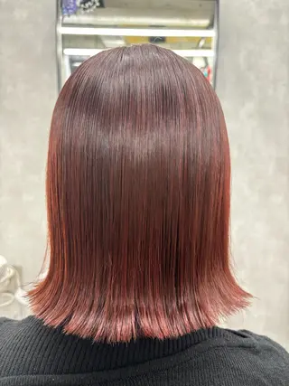 セミロング カラー 梅雨対策すぐ巻ける ☔️縮毛矯正勝倉　麗のヘアスタイル