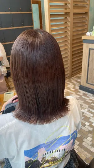 ミディアム ノンダメージカラー/ ボブ/RINのヘアスタイル
