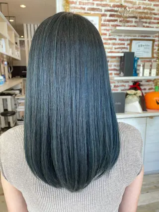 セミロング カラー 東恩納 誠のヘアスタイル