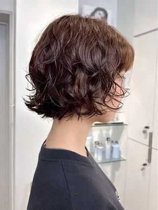 ショート パーマ 骨格補正ショート/ パーマ🌸さくらのヘアスタイル