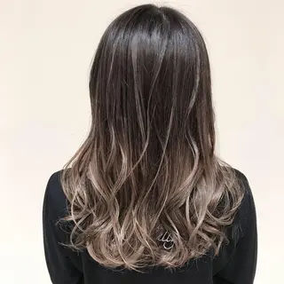 ミディアム カラー 髪質改善カラー韓国風 レイヤーtudaのヘアスタイル